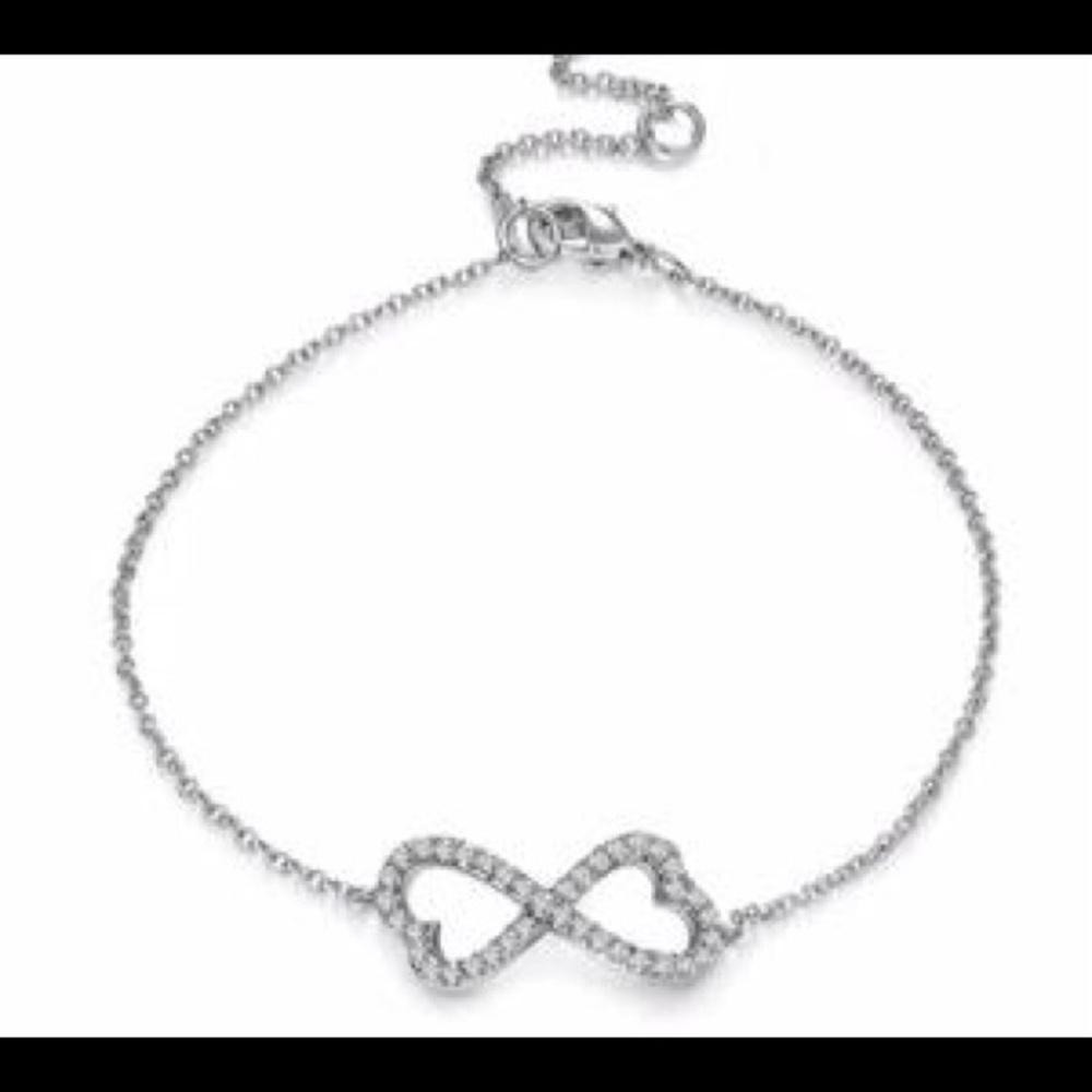 Silver Two Hearts As One bracelet